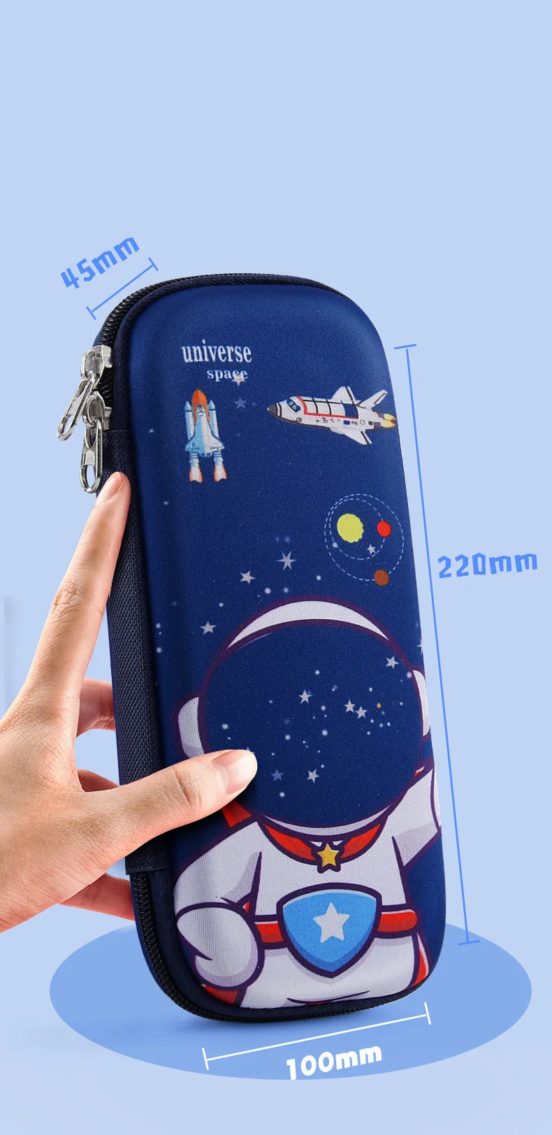 Big Capacity Pencil Pouches For Children Cool Pen Box Zipper Marker Organizer Dinosaur