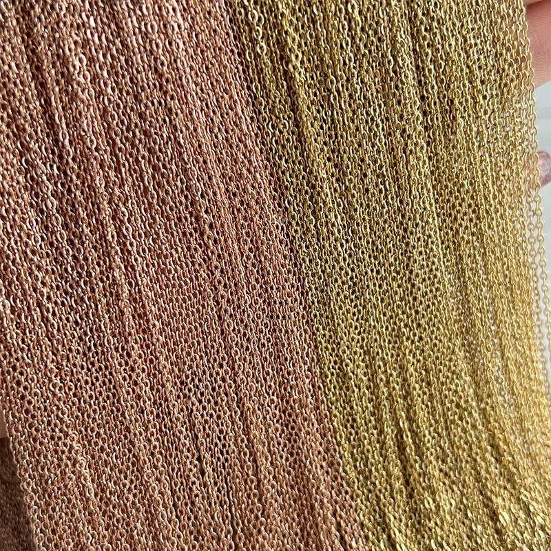 1 Dozen 100 Pcs 16 Inch 14k Gold Plated Stainless Steel Chains Wholesale 1.2mm Width Cable Chains For Making Jewelry Necklaces