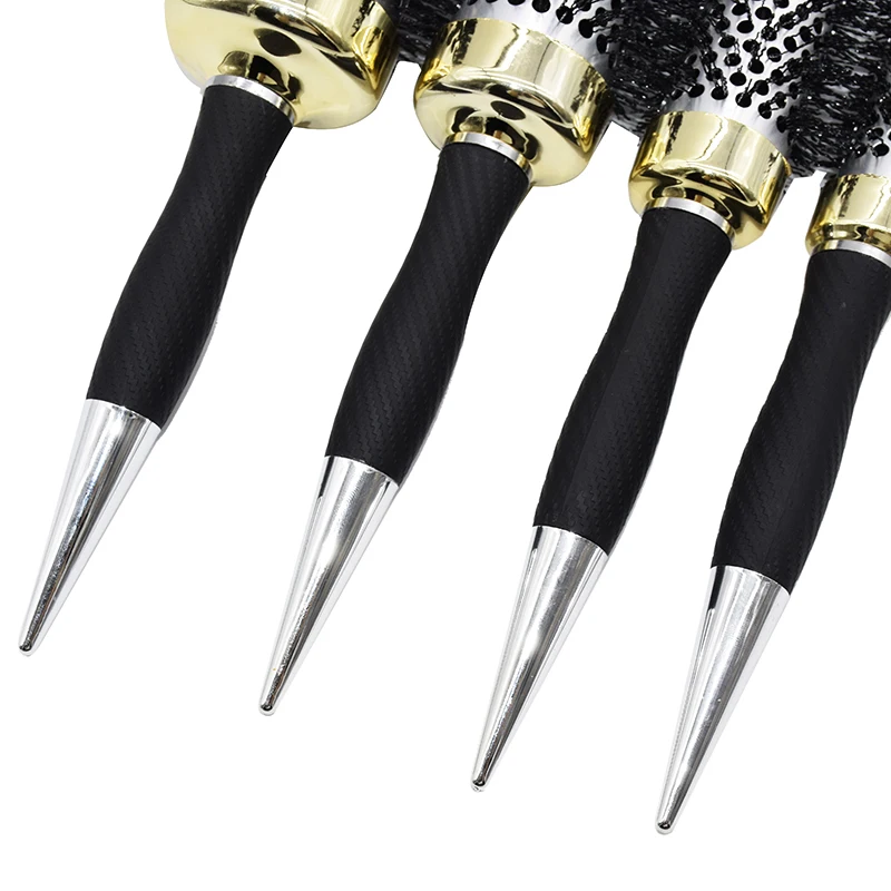 Beauty Salon Barbershop Thermal Wavy Curly Blow Pro Natural Boar Bristles Hair Ceramic Round Brush