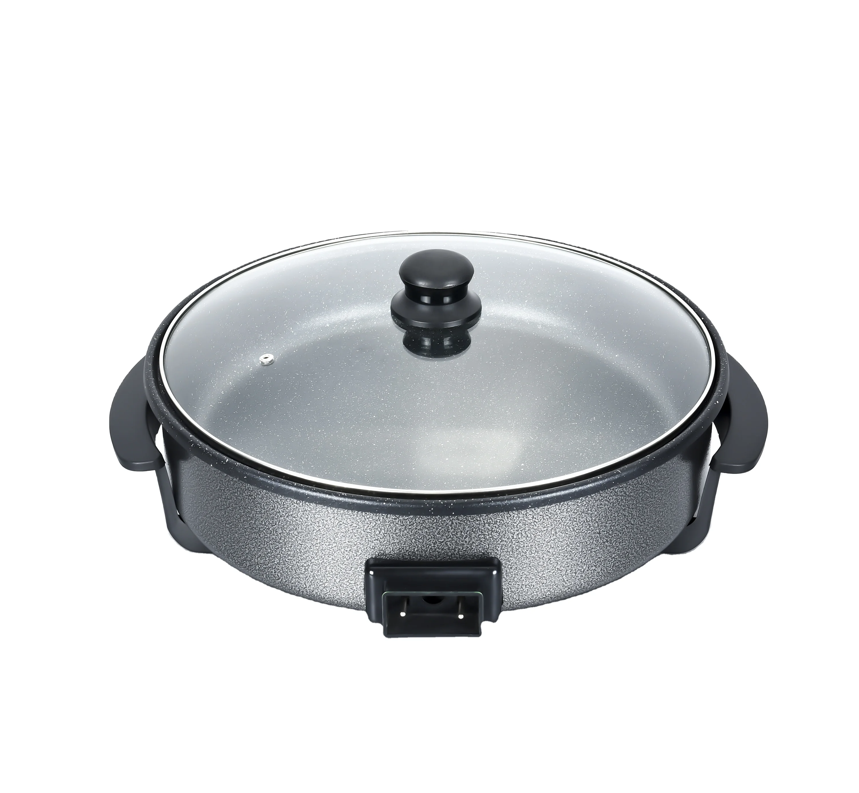 
30 Round Nonstick Cooking Grill Pizza Pan With Glass Cover Heating tube pan 