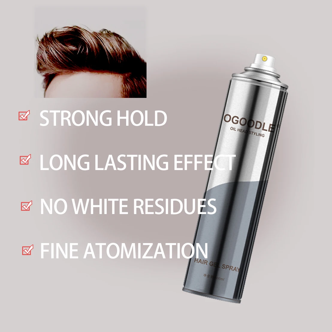 Barbershop Products Silver Color Spray Hair Waterproof Aerosol Care Setting Spray
