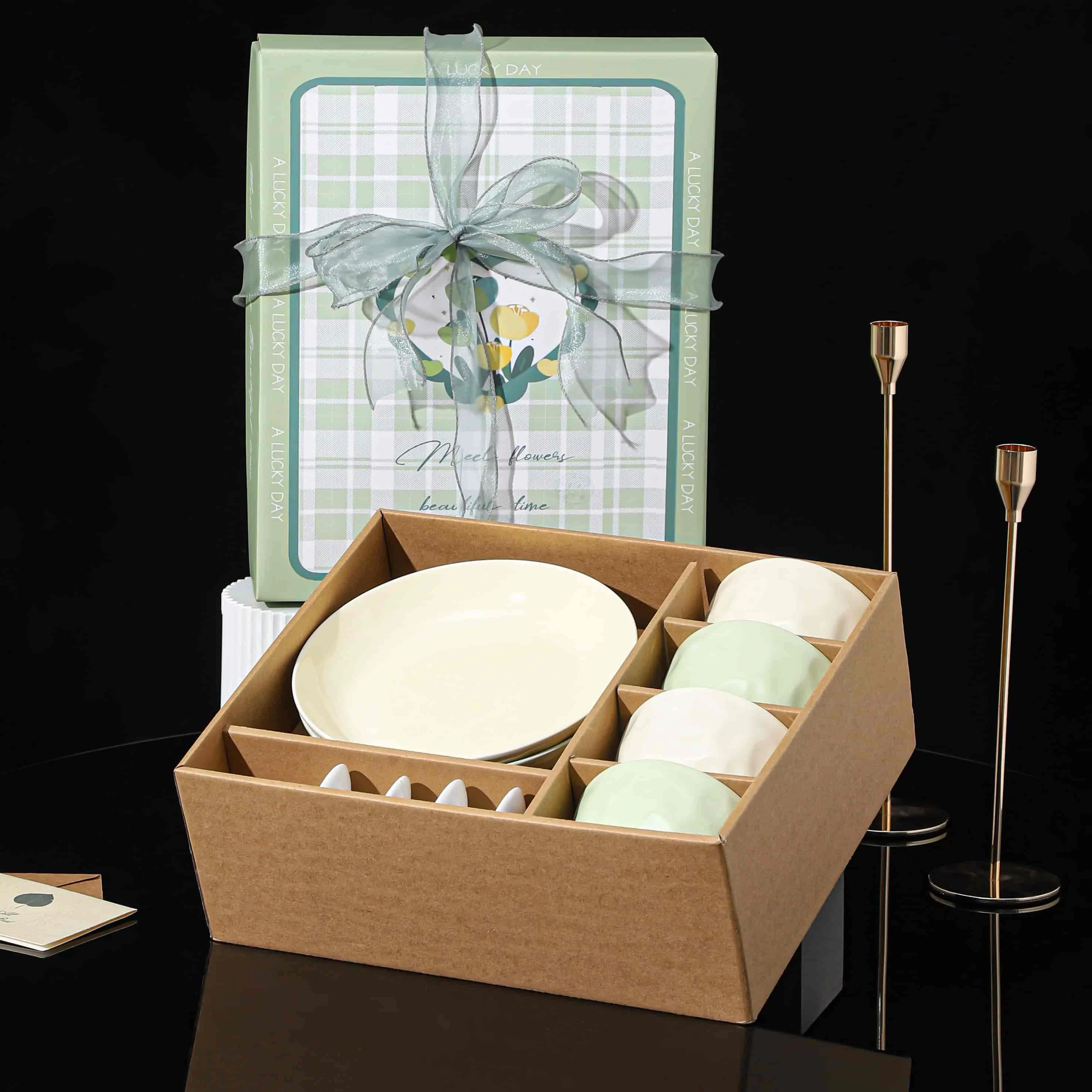 Недорогая китайская кухонная Подарочная коробка керамическая фарфоровая тарелка