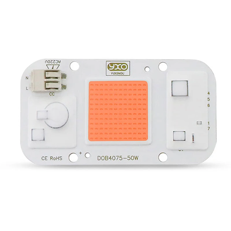 50W 30w 20w  Driverless DOB LED Chip AC 220V LED Grow Light Phyto Lamp For Growth Flower Seedling Grow Tent Plant Light