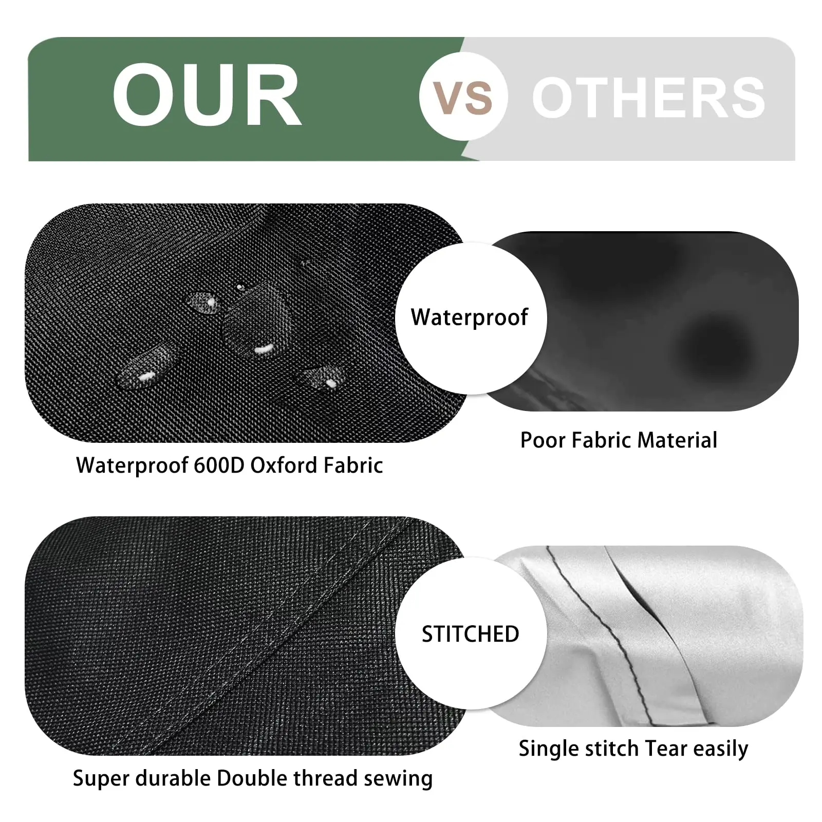 Heavy Duty 600D Oxford Black Reclining Garden Chair Cover Outdoor Patio Stacking Chairs Cover Waterproof