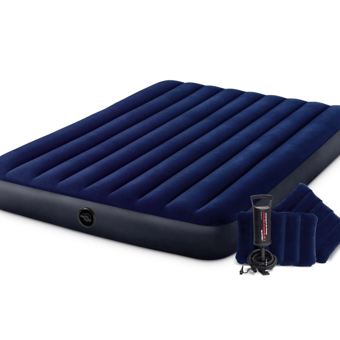 INTEX 64765 Indoor Classic Downy Airbed with Hand Pump Queen Inflatable Mattress Airbed
