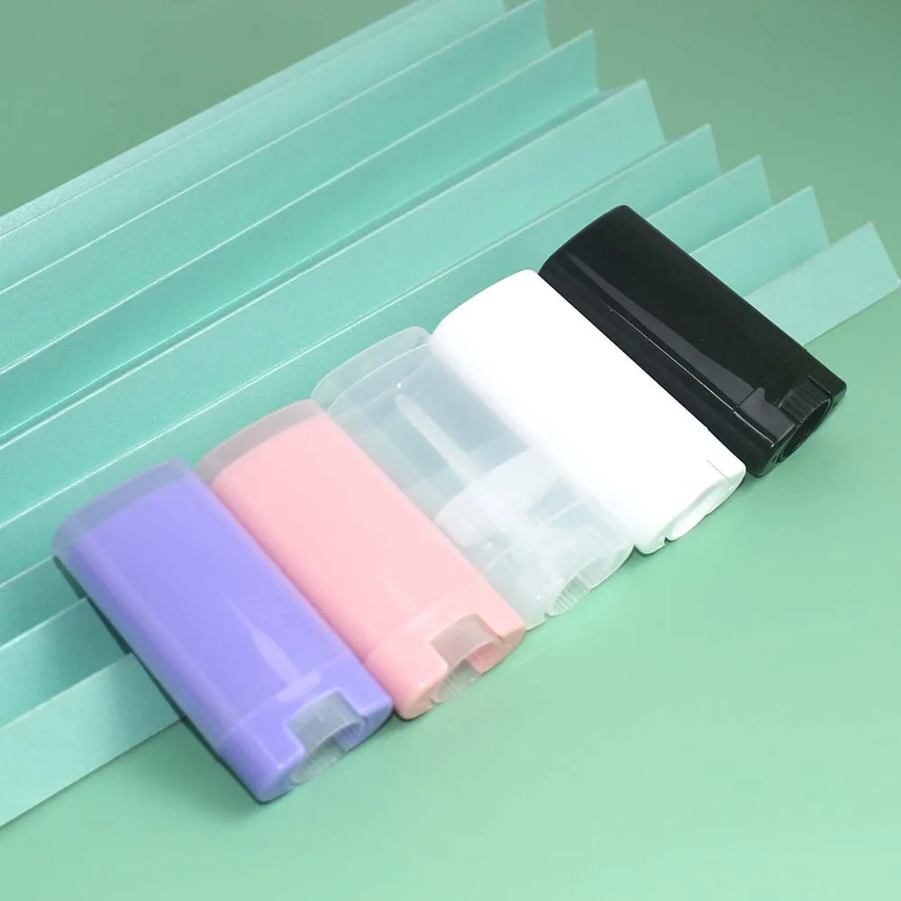 15g transparent oval luxury balm plastic cosmetic printing empty lipstick tube