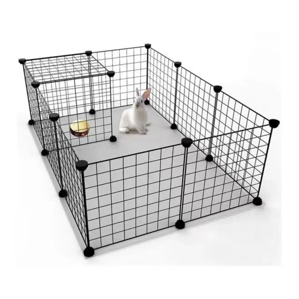 Rabbit Playpen Guinea Pig Cages Hamster Cages Iron Net Bottom Design for Small Animal DIY Expanded Fence Rabbit Cage