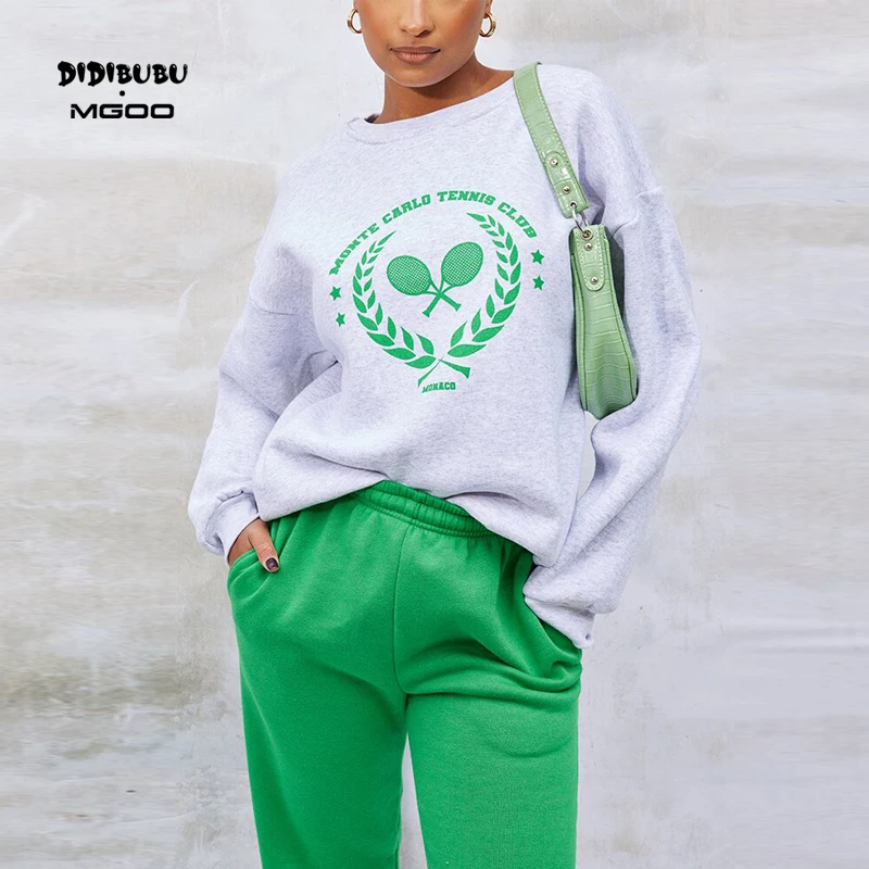 DIDIBUBU Custom Latest Design Crew Neck Collar Ash Grey Monte Carlo Tennis Washed Sweatshirt