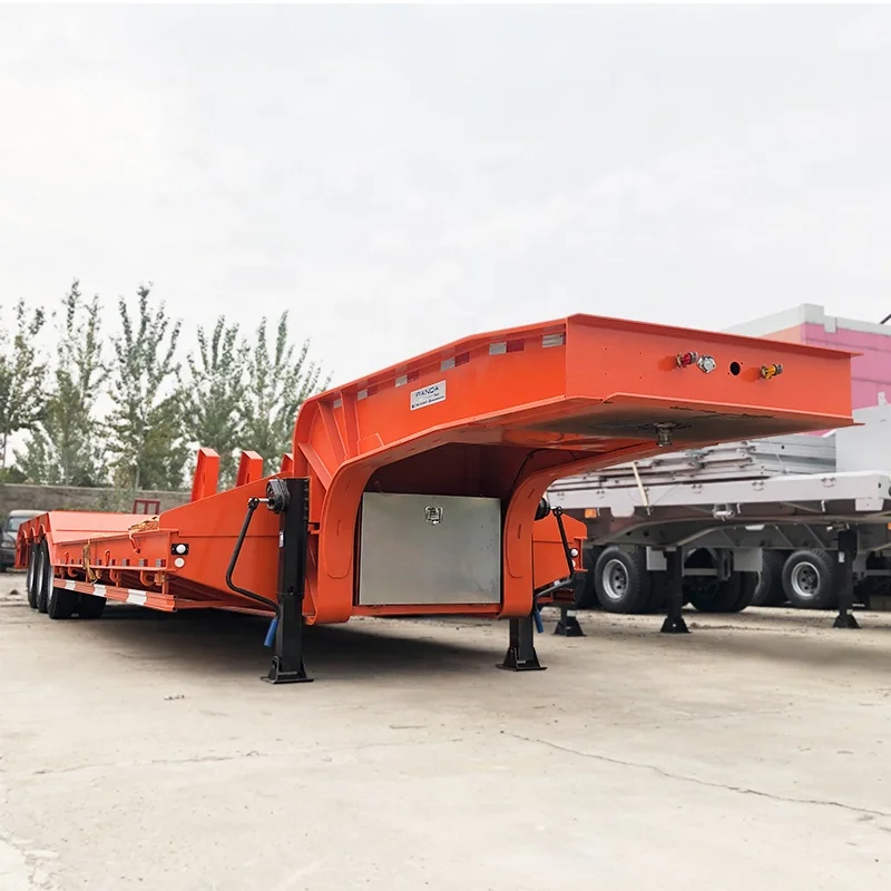 Front Loader Truck Trailers Semi Tractor 6x4 Used Delong Low Bed Truck Trailer Parts Ltd. Steel Panda China 3 Axle 30-80ton