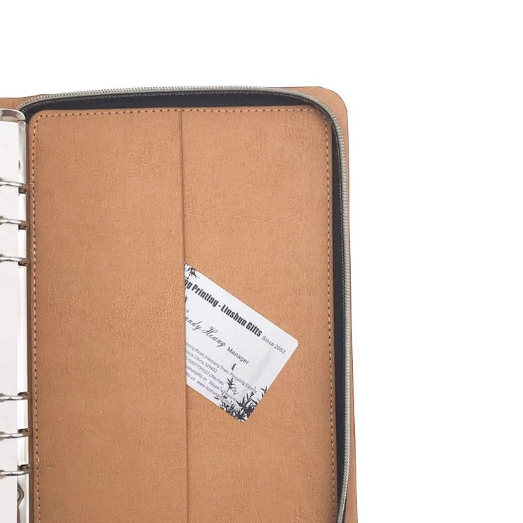 
A5 size leather zipper file folder 