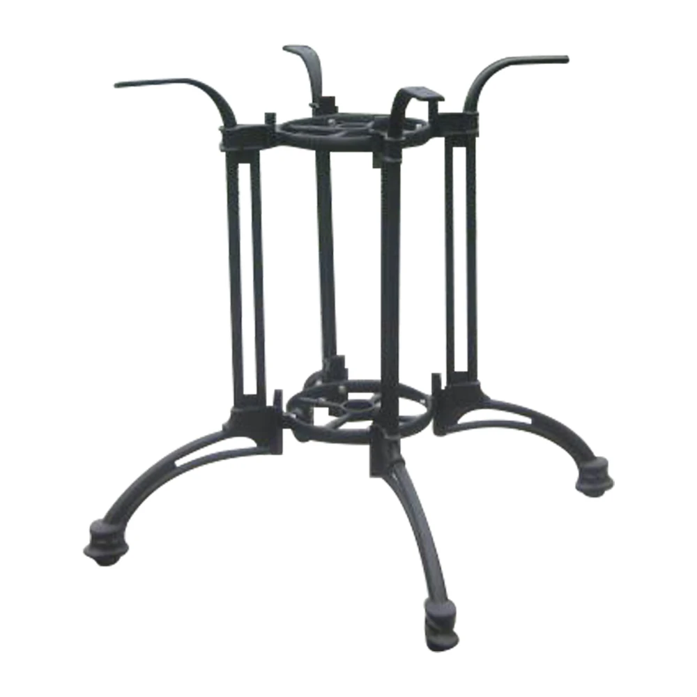 Customized dining table metal black outdoor affordable retro European style cast aluminum cast aluminum horseshoe big four legs