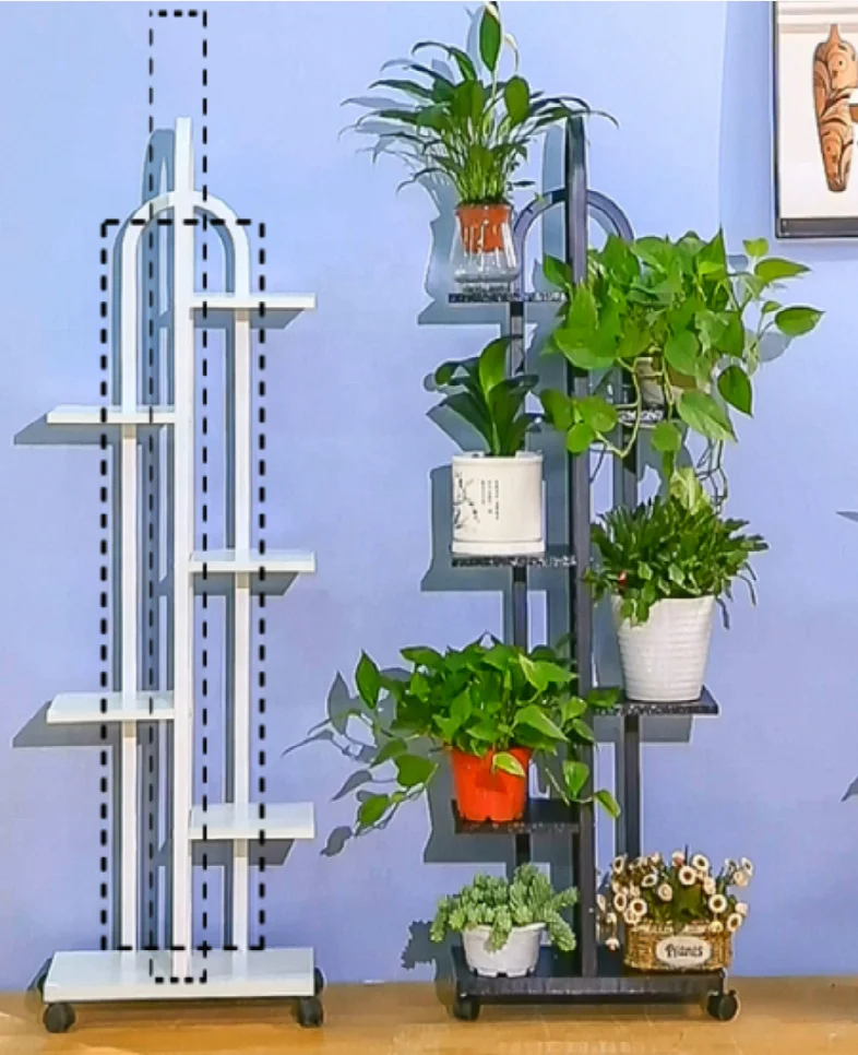 YQ JENMW Flower wall stand living room floor movable wedding flowers stand multi-layer iron flower stand