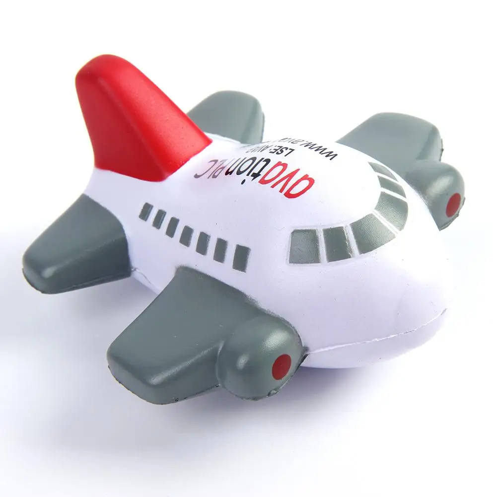 Promotional gifts plane shape PU foam squishy advertising stress ball airplane anti-stress plane
