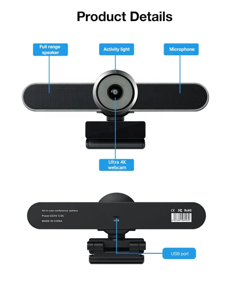Stock Ultra HD 4K Webcam Camera PC USB Video Web Camera Cam Live Streaming Webcam with Mic webcam 4k web camera