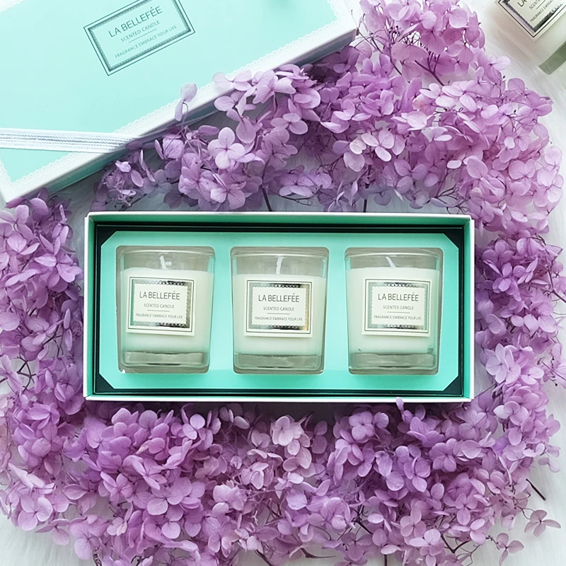 Custom Label Glass Jar Natural Fragrance Scented Soy Wax Candle