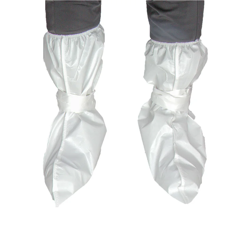 wholesale price foot protection Microporous Laminate High Knee Booties shoe Covers White waterproof Boots Cover Disposable