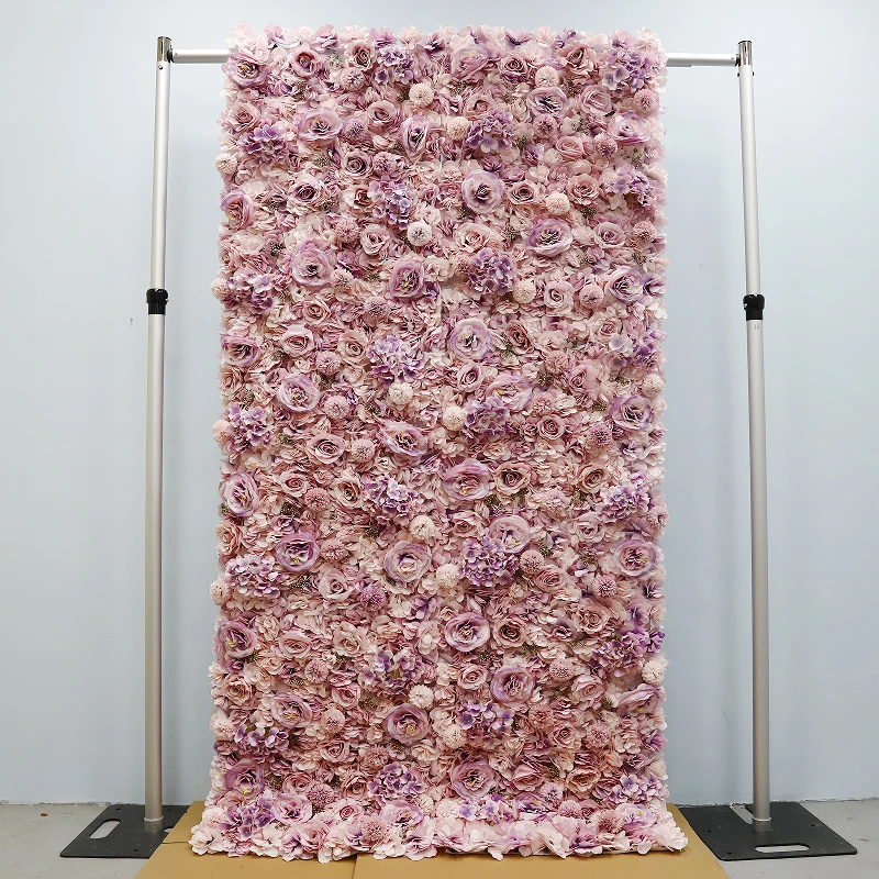 Artificial Silk Rose Flower Wall Panel Pink Floral Backdrop for Wedding Ceremonies Bridal Showers Birthday Parties Photo Booths