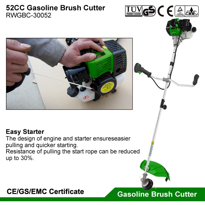 52CC Petrol Grass Cutter Cordless Gasoline Grass Trimmer Parts String Line Head With Blades Gas Brush Cutter Machine For Sale