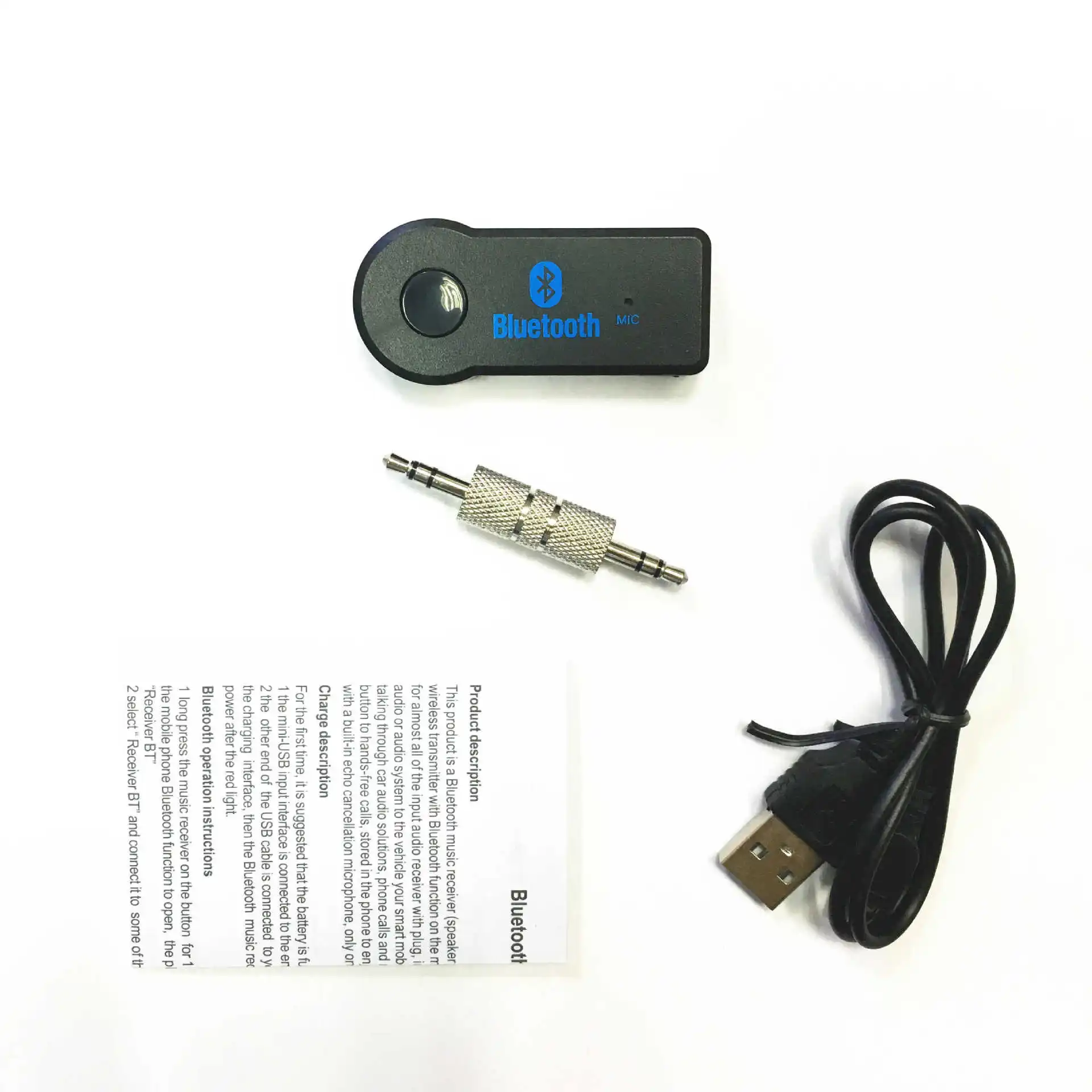 Popular Handsfree Bt Car Kit Music Wireless Stereo Audio Receiver For Phone Car Aux