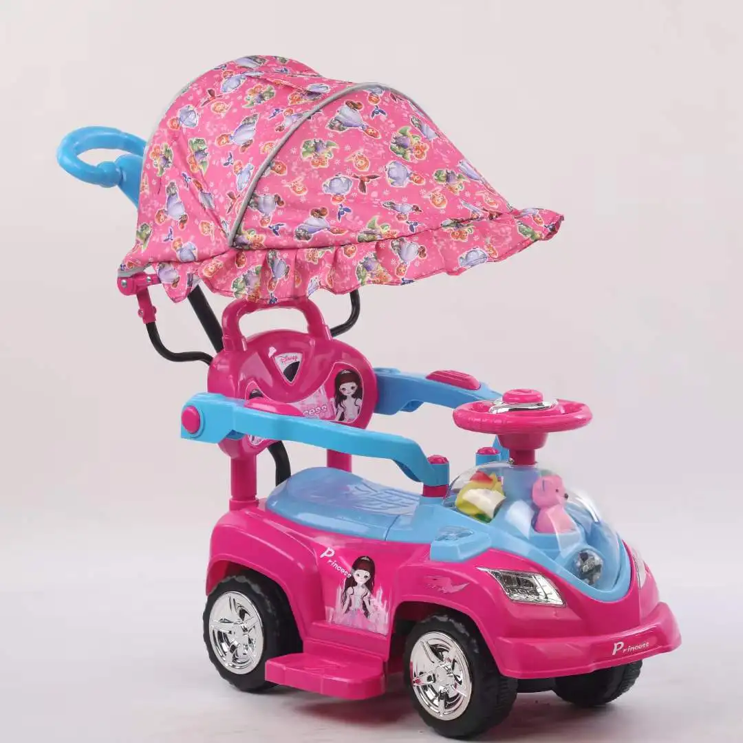 Factory wholesale low speed ride on toy for your preschool with parents push bar Safety cute car baby scooter swing car toy