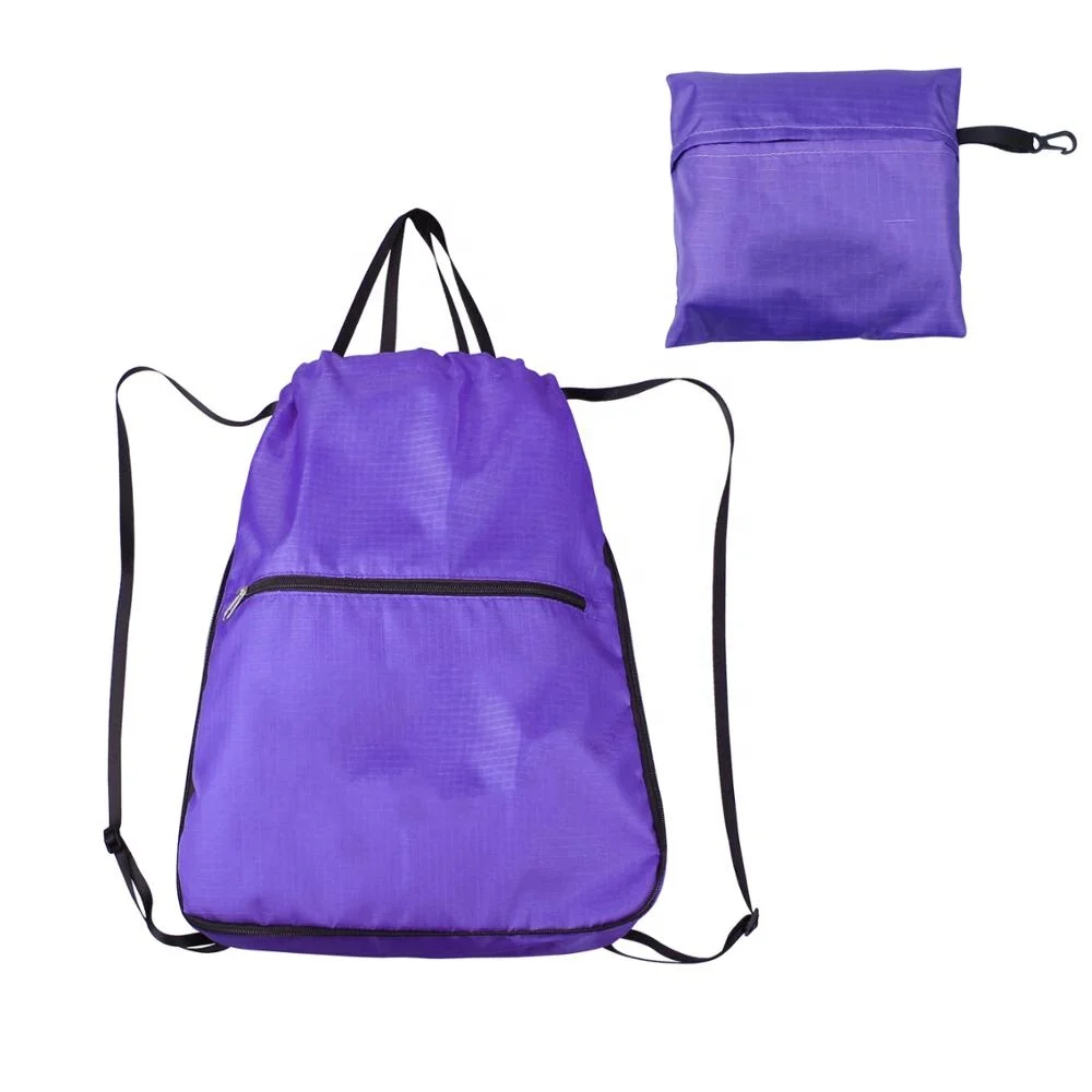 Рекламная фабрика, прямая оптовая продажа, индивидуальный Складной Водонепроницаемый рюкзак из полиэстера на шнурке, сумка-тоут для покупок