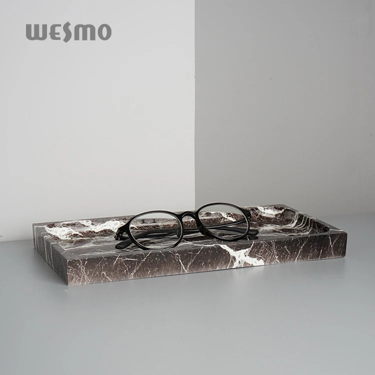 Marble print Polyresin Table Tray