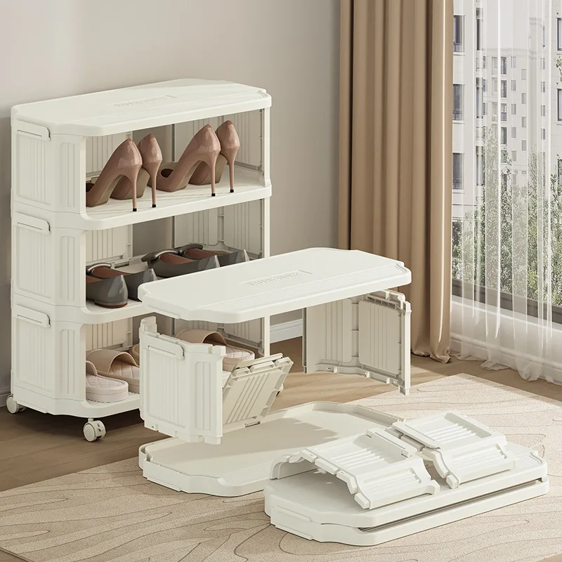 Durable PP Plastic Shoe Racks Good Quality Foldable Entryway Cabinet Shelf Space-Saving Functional for Shoes Shoe Boxes Online