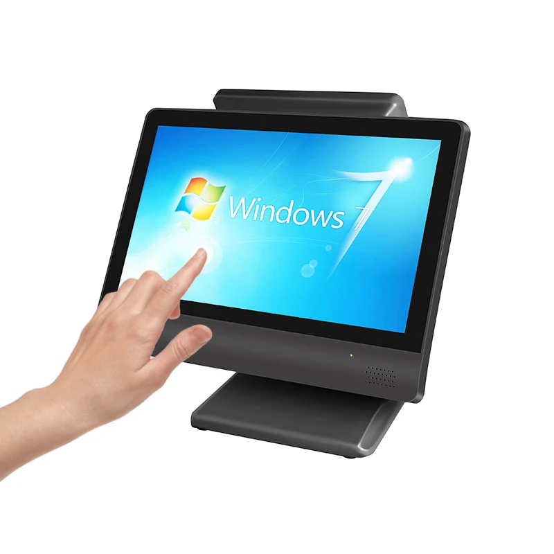 Кассовый регистр системы POS с сенсорным экраном 15 6 дюймов + 8 светодиодных дисплеев ЦП Intel J1900 для розничной торговли рестораном-баром кафе