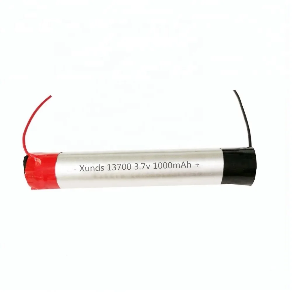 Factory price cylindrical 1000mAh 3.7V 13700  lithium ion polymer battery lipo battery