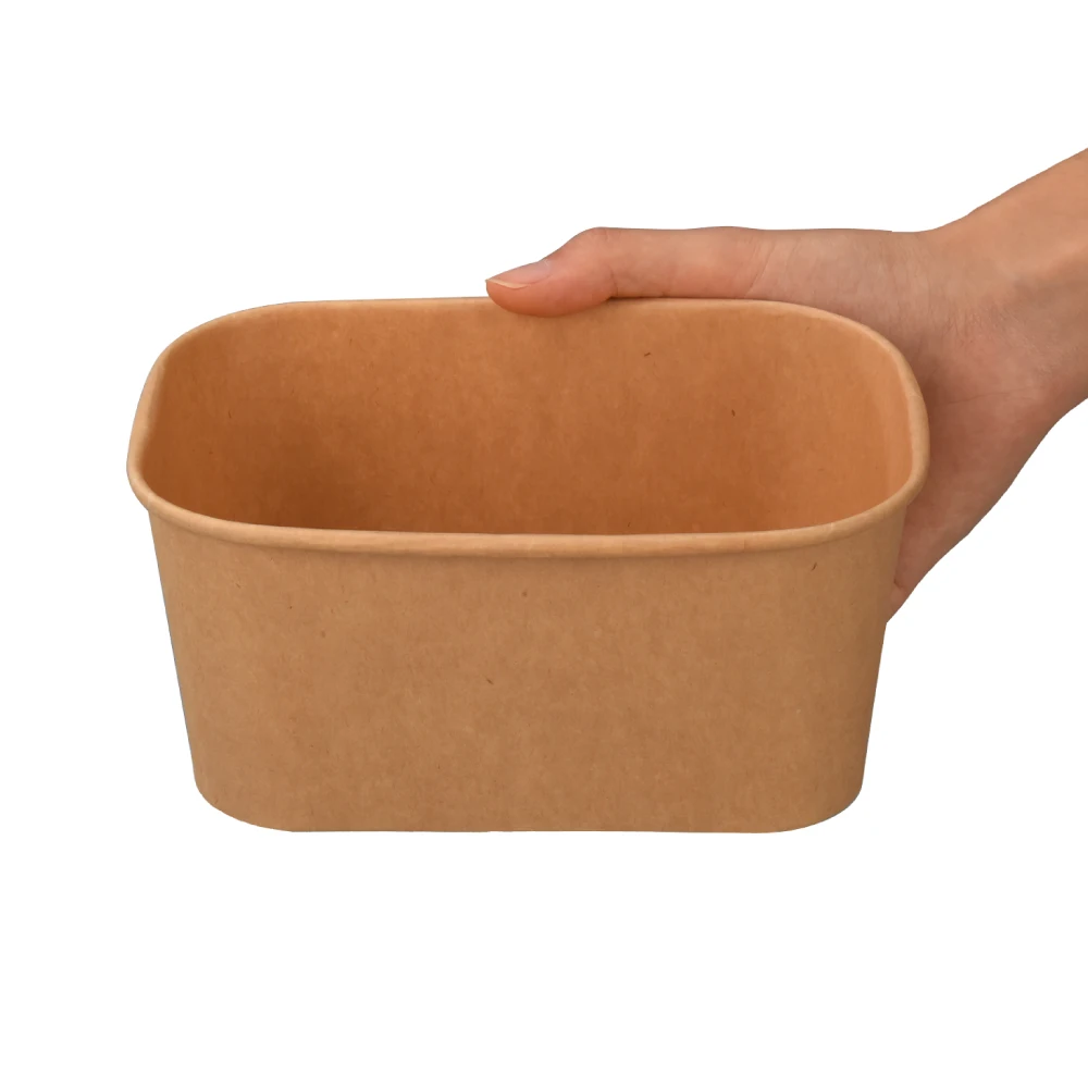 1450ML kraft paper square food storage box Container with Lid