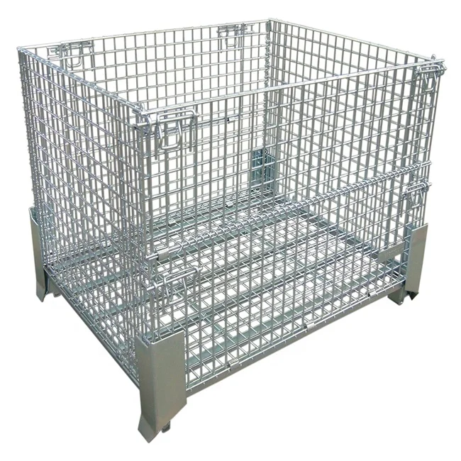 Steel Pallet Box Cage Wire Mesh Box Container