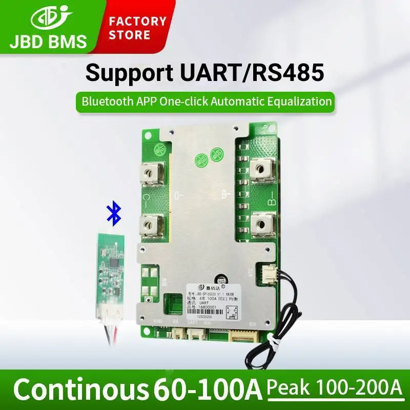 JBD Smart BMS 8S 60A Lifepo4 For Lithium Battery with Balance and UART PCB for e-bike