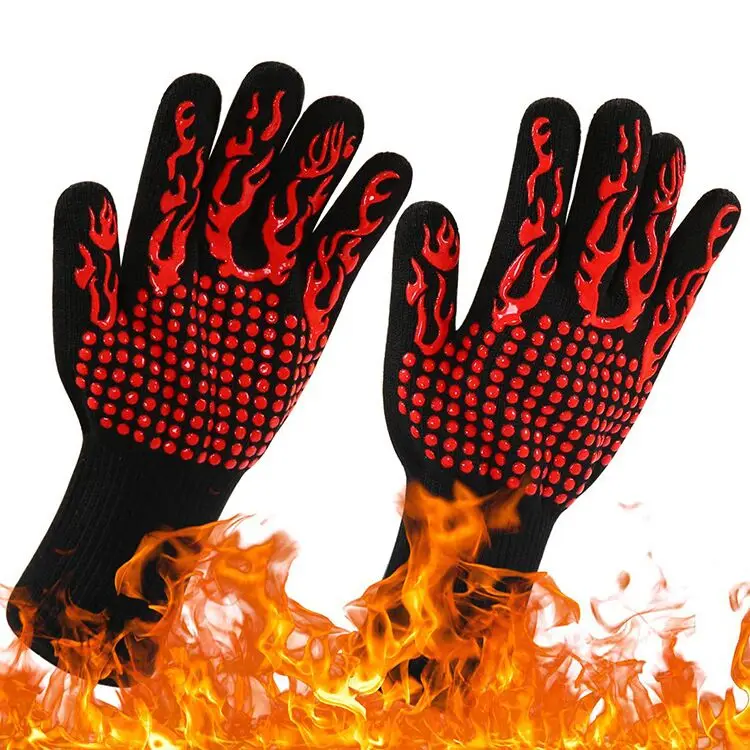 
High temperature Mittens bbq gloves grill Safety protection customized kitchen 