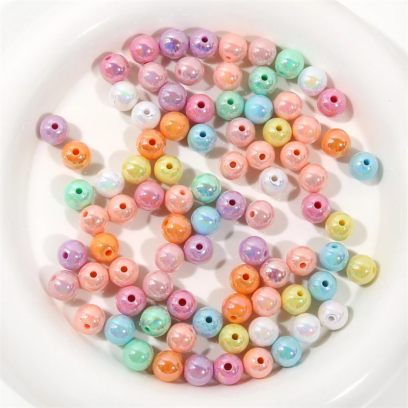 Yiwu Wholesale Loose Beads Colorful Acrylic Plastic Beads 12mm Solid Color Shinny Beads for DIY Bracelet Necklace Jewelry Making