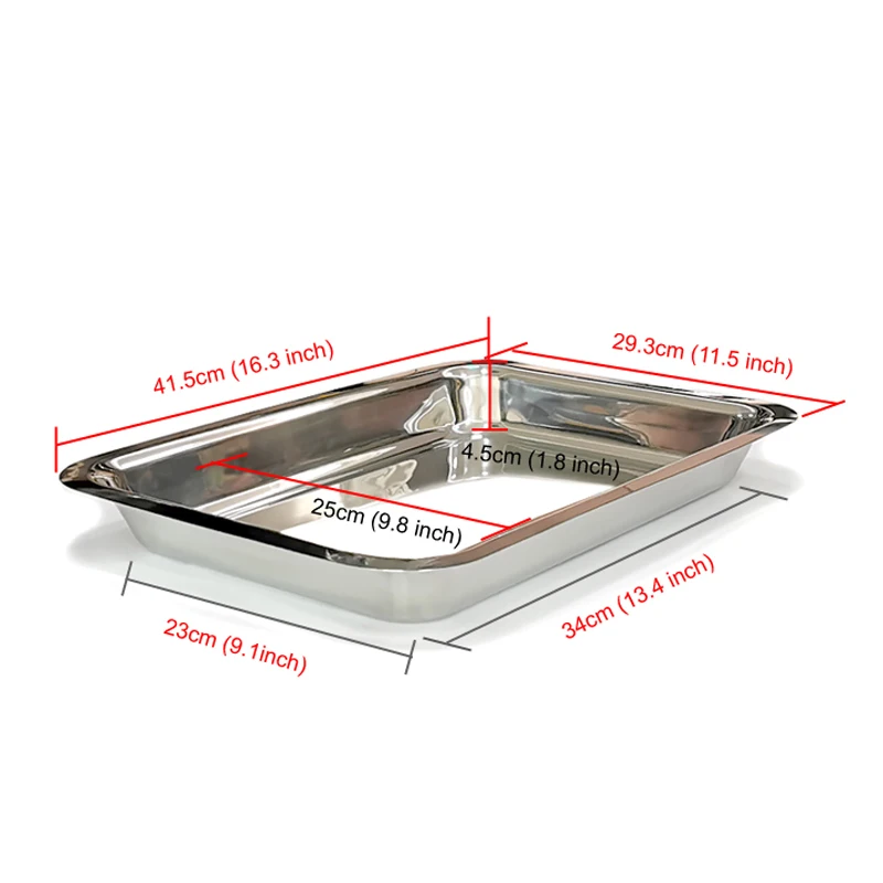 2022 New Simple Silver Plated Metal Trays Stainless Steel Rectangular Serving Tray