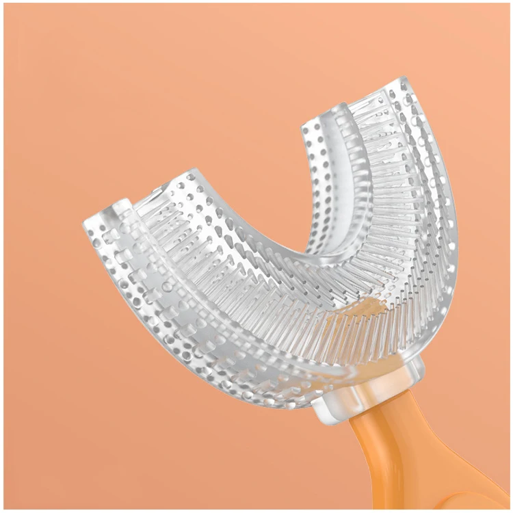 U Shape 360 Degree Toothbrush For Children Edible Liquid Silicone Baby Manual Toothbrush