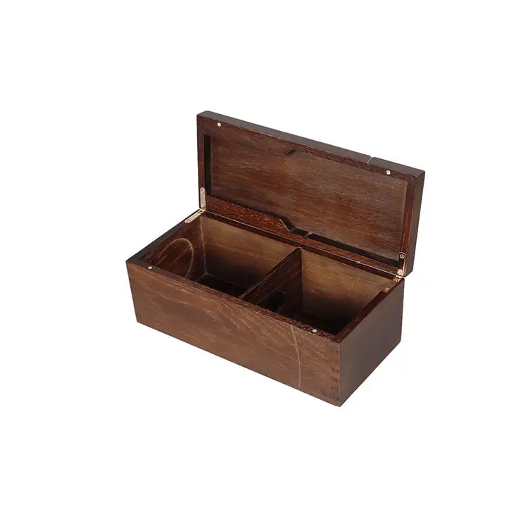 Top Sale Solid Deep Brown Natural Wood Color Packaging Items Packing Material Natural Wood Bottle Case Wine Gift Box Set