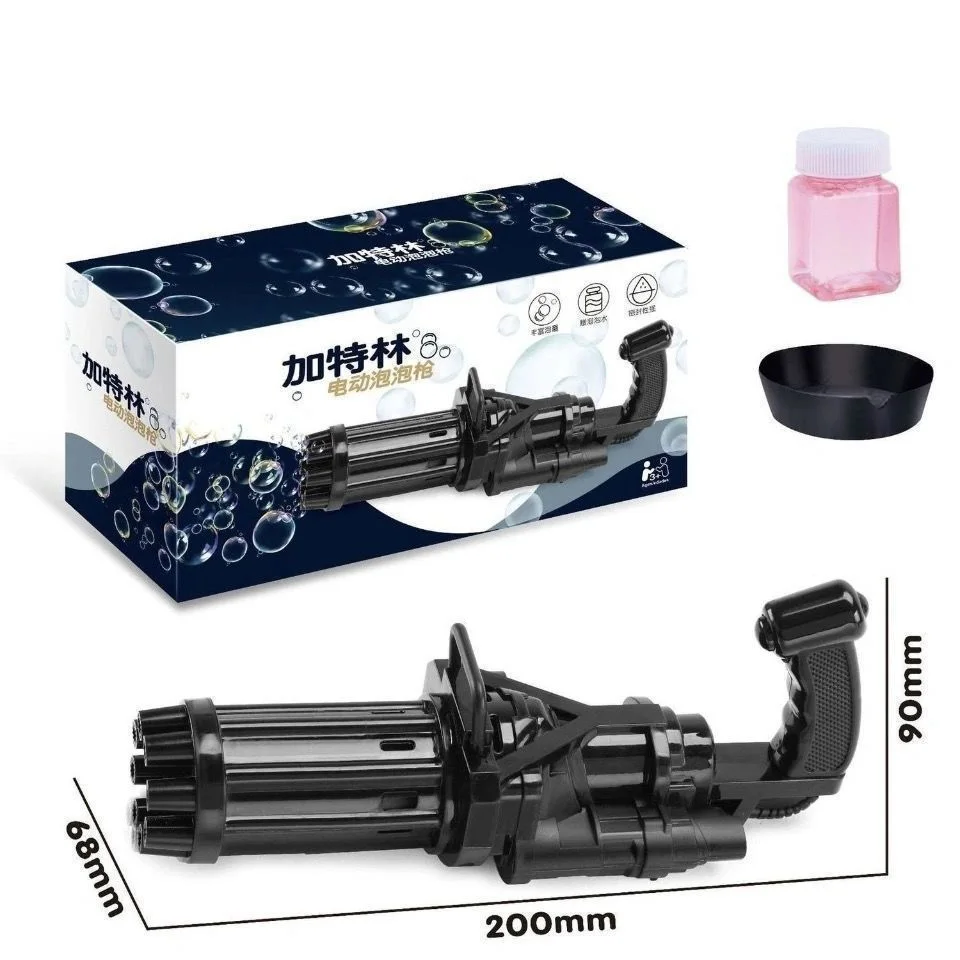 
2021 Wholesale Summer Park Gift Black Electric Soap Bubble Machine Play Games Outdoor Toy Gun 