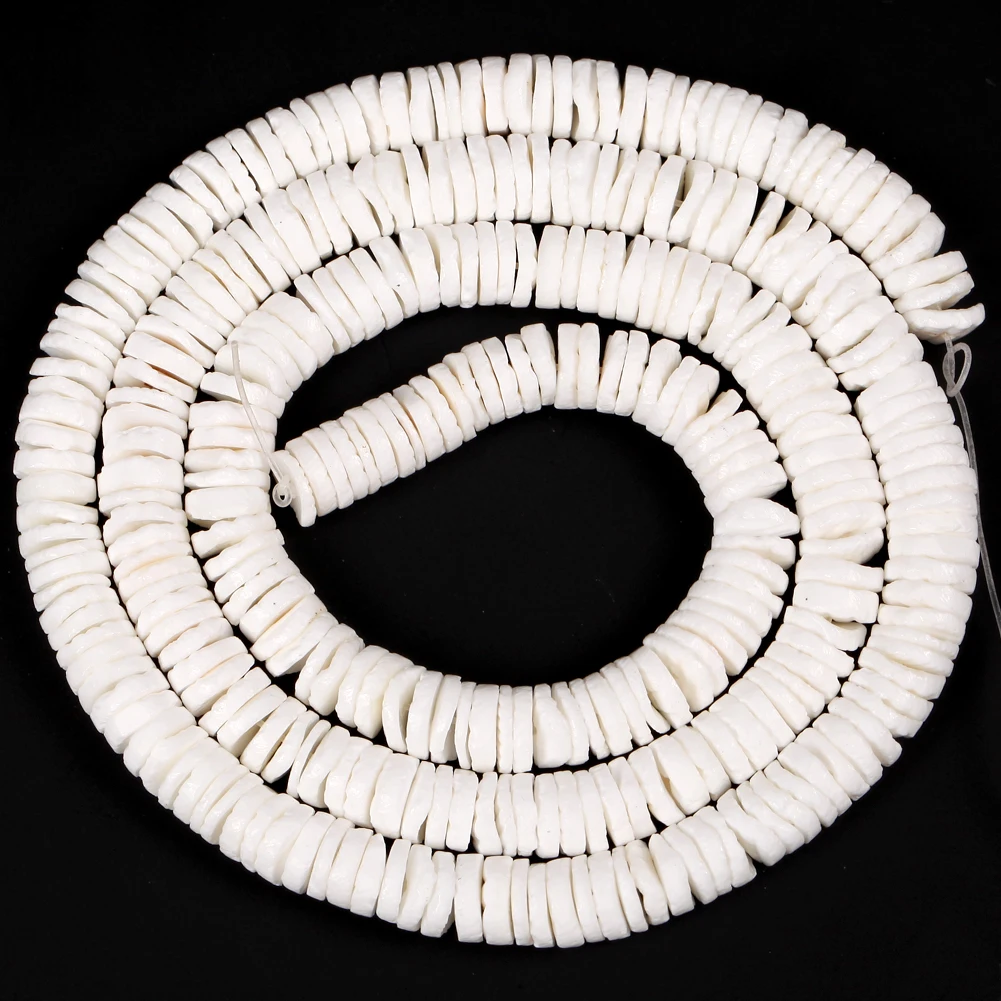 Factory Price Natural White Shell Mother Of Pearl Seashell Round Shape Spacer Beads For Jewelry Making DIY Bracelet Necklace