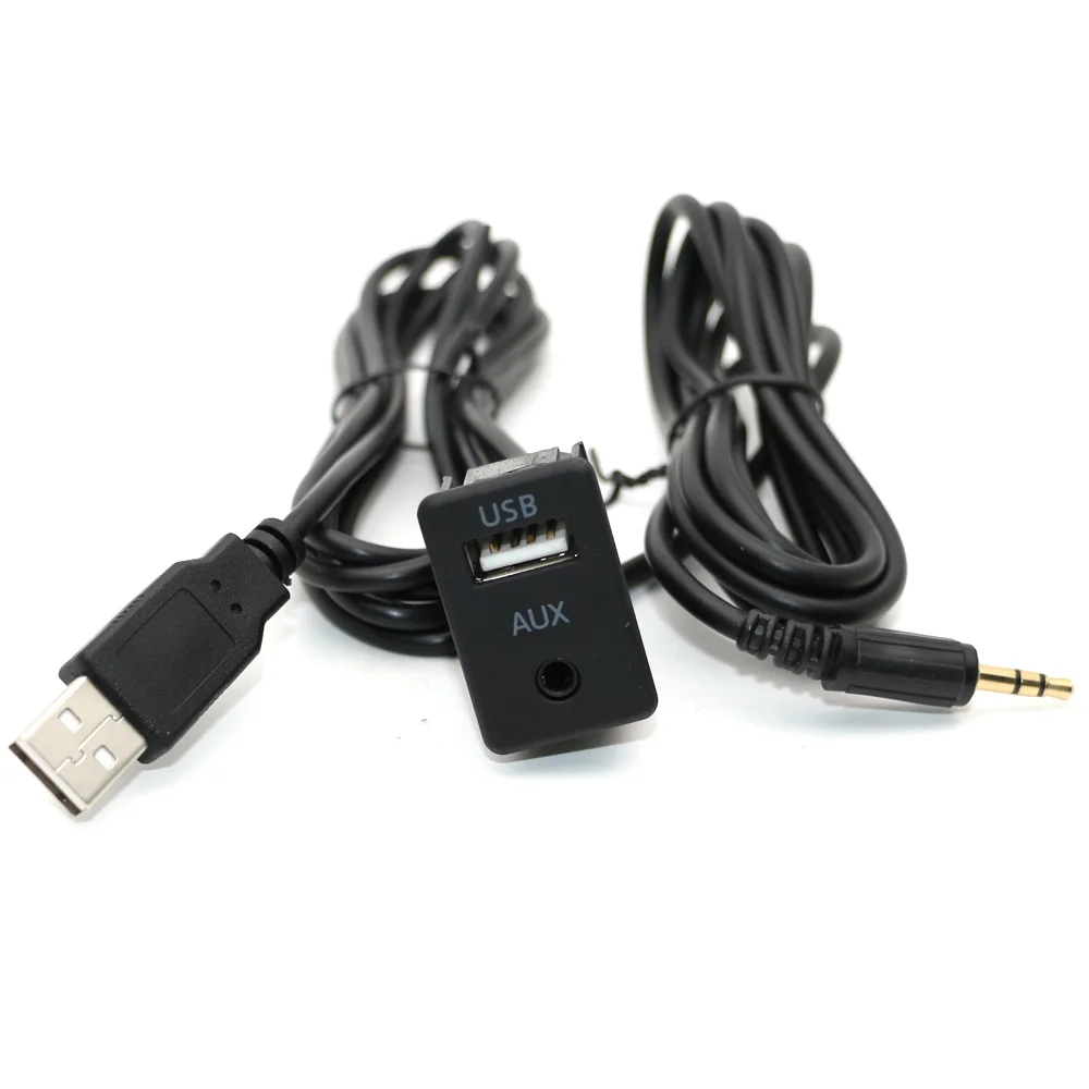 Универсальный автомобильный утопленный кронштейн USB Type-C порт Панель Автомобильная лодка 3,5 мм AUX Интерфейс удлинитель 100 см Кабель-адаптер для Toyota VW