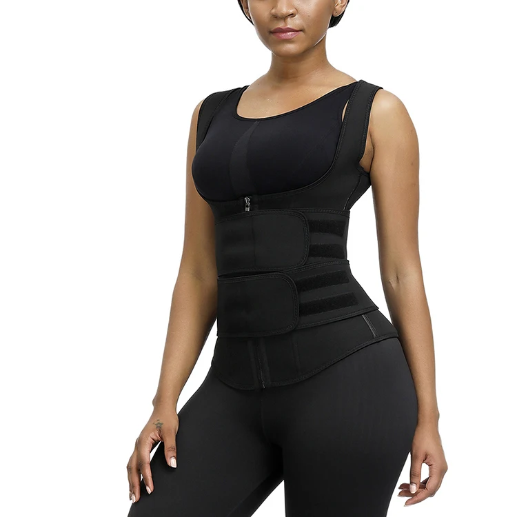 
Custom Logo Double Compression Belt Women Lose Weight Belly Neoprene Waist Trainer Vest 