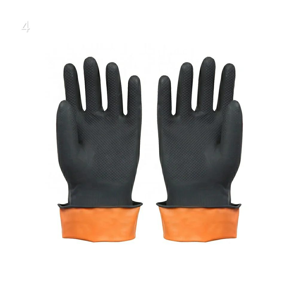 Бытовые кислотные щелочные масляные защитные растворимые латексные резиновые сверхпрочные безопасные химически стойкие нитриловые перчатки