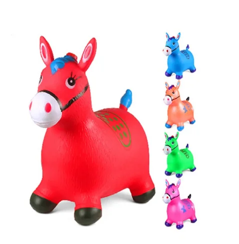 professional using pvc bounce jumping animal toy for child riding and walking