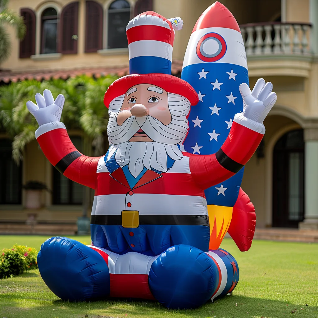 2024 New designed patriotic Independence Day Inflatables 4th of July Decorations Liberty Bear inflatables model