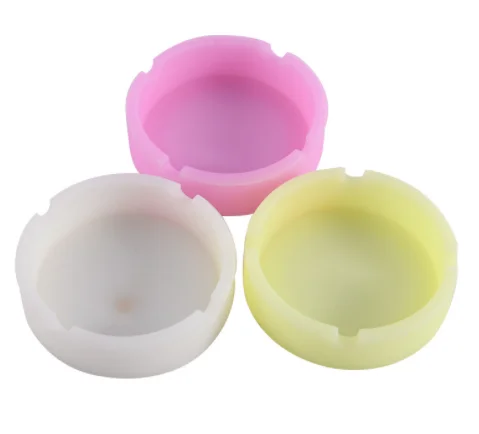 Creative can be customized logo silicone ashtray fall resistant easy to clean high temperature round ashtray