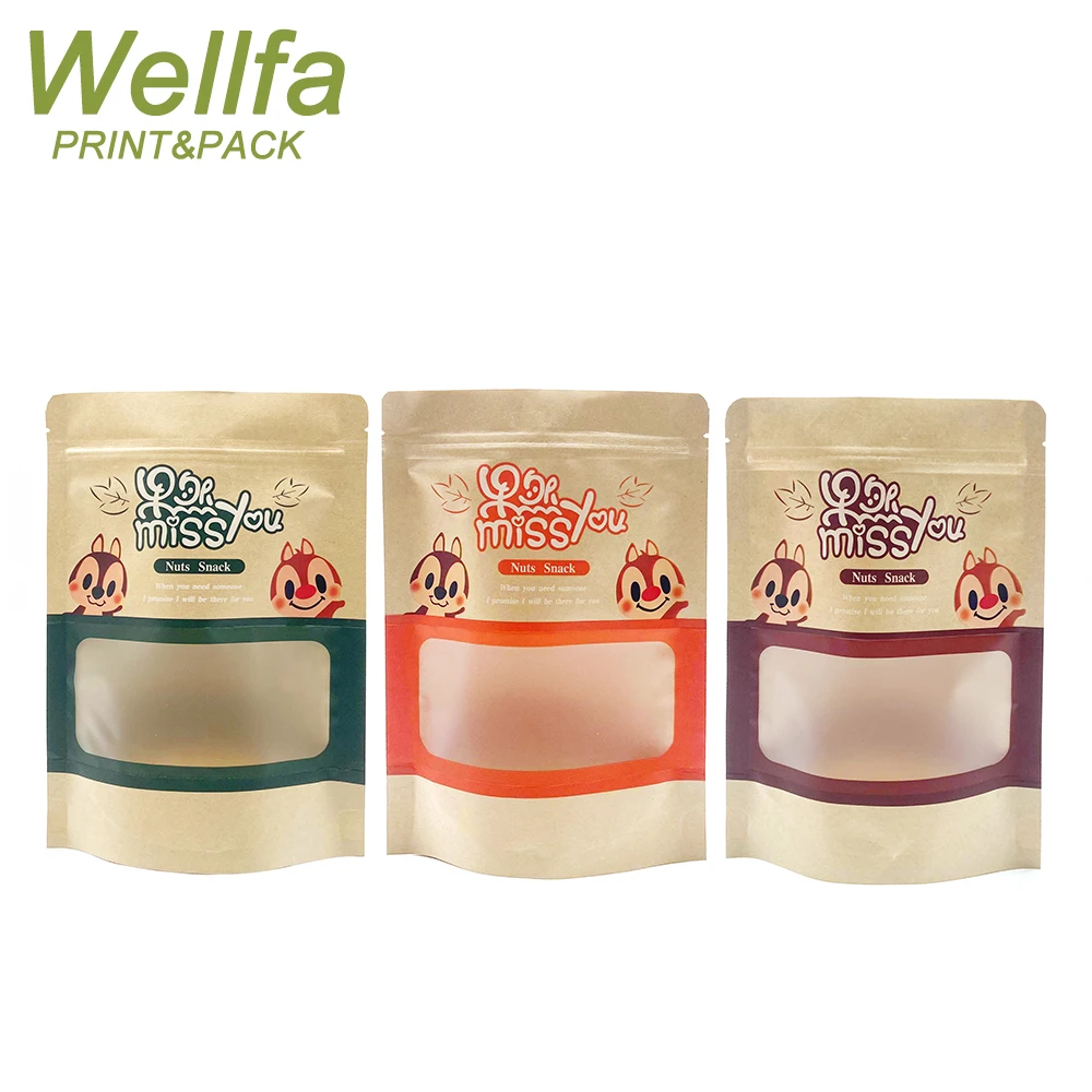 Manufacturer Plastic Custom Printed Resealable Aluminum Foil Food Packaging With  Zipper Stand Up Pouch Bag For Nuts Doypack