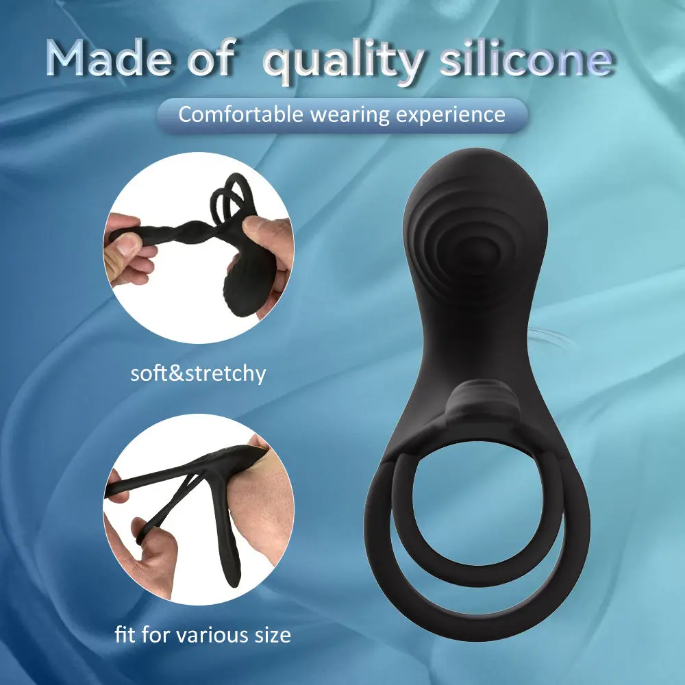 Adult sex toy vibrator silicone vibrating penis ring for men