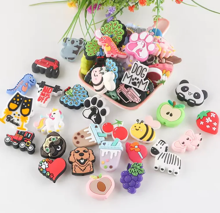 Custom Cartoon animal Silicone Charms Focal Beads DIY baby Pacifier clip Accessories Jewelry Silicone teething Beads