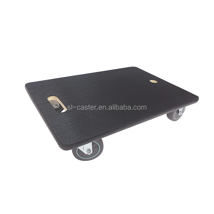 18mm thick Wood Utility Cart  Mover With 100mm TPR Swivel Castors for home use dolly anti slip  Wooden Beer Furniture Carrier