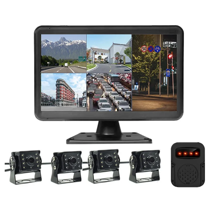 4 channels HD 4G Mobile DVR and 10.1 inch Monitor integrated DVR Car DVR for Fleets with 4 BSD cameras kit